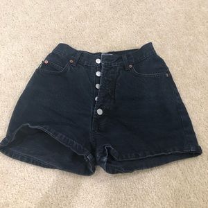 Black Mom Jean High Waisted Shorts